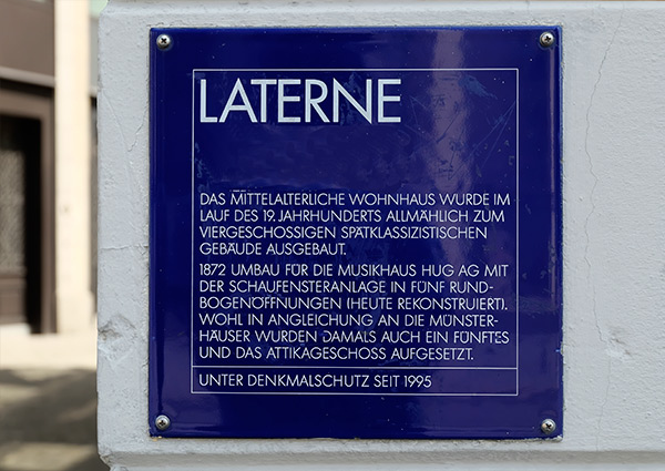 Denkmaltafel Laterne